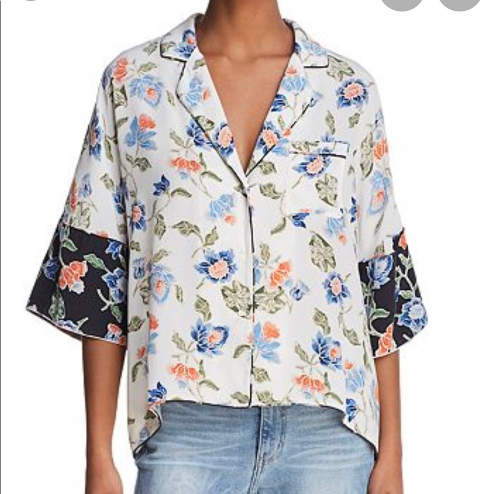 Joie silk button down top size S